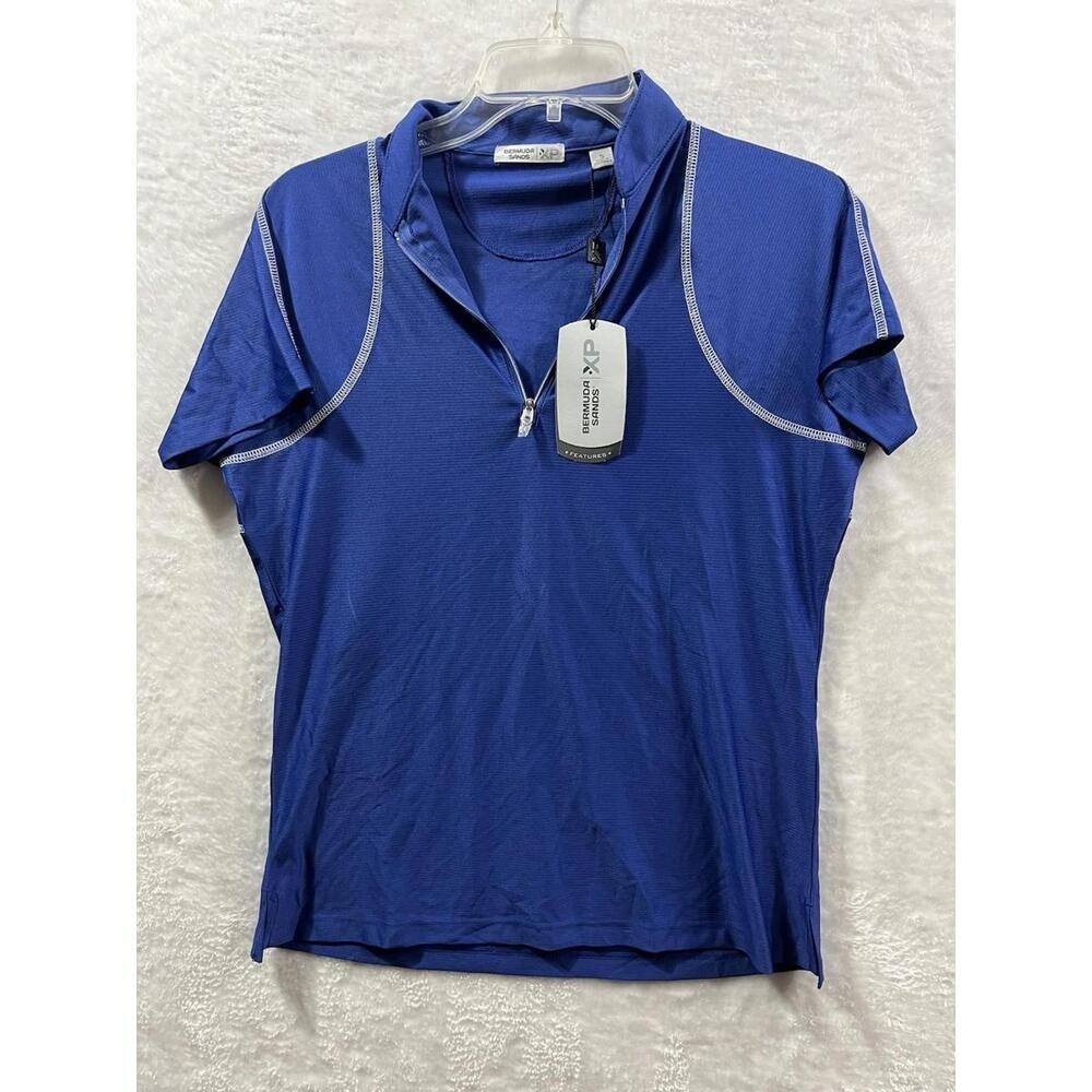 Bermuda Sands XP Jackie Golf Polo Quarter Zip Cadet Blue Women's Small NWT